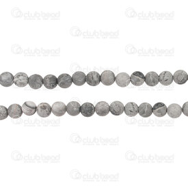 1112-0754-M-6mm - Bille de Pierre Fine Naturelle Jaspe Noir Mat Rond mm Trou 6mm Corde de 15po 1112-0754-M-6mm,Jaspe mat,montreal, quebec, canada, beads, wholesale