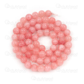1112-0757-3-6mm - Natural Semi Precious Stone Bead Pink Xinjiang Jade Round 6mm 0.8mm Hole 15in String 1112-0757-3-6mm,bille rose 6mm,montreal, quebec, canada, beads, wholesale