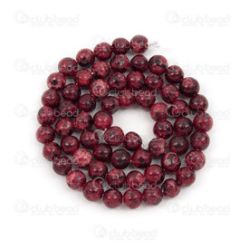 1112-0758-2-6mm - Natural Semi Precious Stone Bead Red Sesame Jasper Dyed Round 6mm 0.8mm Hole 15.5" String 1112-0758-2-6mm,Beads,Stones,Semi-precious,montreal, quebec, canada, beads, wholesale