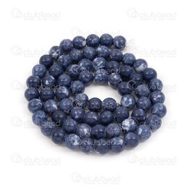 1112-0758-3-6mm - Natural Semi Precious Stone Bead Blue Sesame Jasper Round 6mm 0.8mm Hole 15.5" String 1112-0758-3-6mm,jaspe,montreal, quebec, canada, beads, wholesale