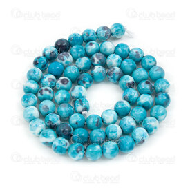 1112-0758-4-6mm - Natural Semi Precious Stone Bead Blue Sesame Jasper Dyed Round 6mm 0.8mm Hole 15.5" String 1112-0758-4-6mm,Jaspe,montreal, quebec, canada, beads, wholesale