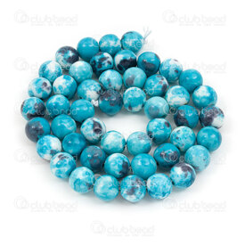 1112-0758-4-8mm - Natural Semi Precious Stone Bead Blue Sesame Jasper Dyed Round 8mm 0.8mm Hole 15.5" String 1112-0758-4-8mm,Jaspe,montreal, quebec, canada, beads, wholesale