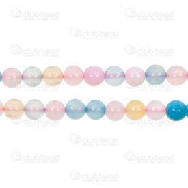1112-0763-8mm - Reconstructed Semi Precious Stone Bead Morganite Round 8mm 0.8mm Hole 15.5" String 1112-0763-8mm,montreal, quebec, canada, beads, wholesale