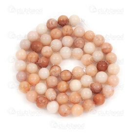 1112-0764-6mm - Natural Semi Precious Stone Bead Pink Adventurine Round 6mm 0.8mm Hole 15.5'' String 1112-0764-6mm,montreal, quebec, canada, beads, wholesale