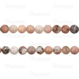1112-0765-8mm - Natural Semi Precious Stone Bead Red Sesame Jasper Round 8mm 0.8mm Hole 15.5" String 1112-0765-8mm,montreal, quebec, canada, beads, wholesale