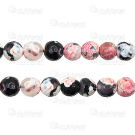 1112-0772-10mm - Natural Semi-Precious Stone Bead Prestige Fire Agate Faceted Round 10mm Fire Agate Pink-Black 1mm Hole 15in String (app38pcs) 1112-0772-10mm,Beads,Round,10mm,Bead,Prestige,Natural,Natural Semi-Precious Stone,10mm,Round,Round,Faceted,Mix,Pink-Black,1mm Hole,montreal, quebec, canada, beads, wholesale