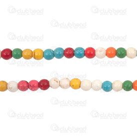 1112-0773-6mm - Semi precious stone bead round 6mm reconstructed dyed mixed magnesite 16\" string 1112-0773-6mm,montreal, quebec, canada, beads, wholesale