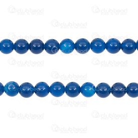 1112-0779-8mm - Natural Semi Precious Stone Bead Agate Dark Blue Dyed Round 8mm 0.8mm Hole 15.5'' String 1112-0779-8mm,Beads,Stones,montreal, quebec, canada, beads, wholesale