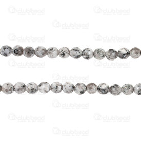 1112-0792-F-6mm - Natural Semi Precious Stone Bead Facetted Black Marble Round 6mm 0.8mm Hole 15in String 1112-0792-F-6mm,montreal, quebec, canada, beads, wholesale