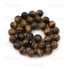1112-0802-2-12mm - Natural Semi Precious Stone Bead Yellow Tiger Eye B Grade Round 12mm 1mm Hole 15in String Brazil 1112-0802-2-12mm,montreal, quebec, canada, beads, wholesale
