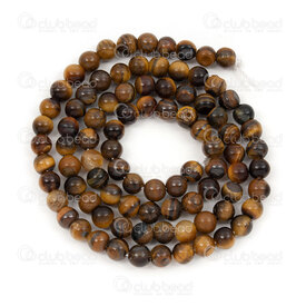 1112-0802-2-4mm - Bille de Pierre Fine Naturelle Oeil de Tigre Grade B Rond 4mm Trou 0.5mm Corde de 15po 1112-0802-2-4mm,oeil de tigre,montreal, quebec, canada, beads, wholesale
