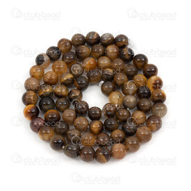 1112-0802-2-6MM - Natural Semi Precious Stone Bead Tiger Eye B Grade Round 6mm 0.8mm Hole 15.5" String 1112-0802-2-6MM,Beads,Stones,Semi-precious,montreal, quebec, canada, beads, wholesale