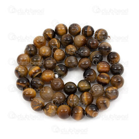1112-0802-2-8MM - Natural Semi Precious Stone Bead Tiger Eye B Grade Round 8mm 0.8mm Hole 15.5" String 1112-0802-2-8MM,1112-,montreal, quebec, canada, beads, wholesale