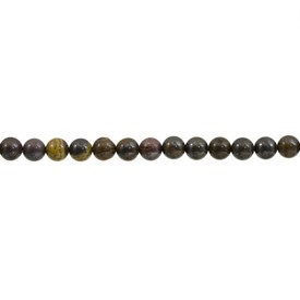*1112-0804-4MM - Semi-precious Stone Bead Round 4MM Iron Tiger Eye 16'' String *1112-0804-4MM,montreal, quebec, canada, beads, wholesale