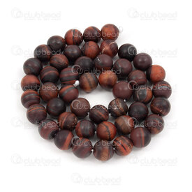 1112-0806-M-8mm - Natural Semi Precious Stone Bead Tiger Eye Red Matt Dyed Round 8mm 0.8mm Hole 15in String 1112-0806-M-8mm,Natural Semi Precious Stone Bead Tiger Eye Round,montreal, quebec, canada, beads, wholesale