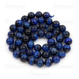 1112-0807-8MM - Natural Semi-Precious Stone Bead Prestige Tiger Eye Round 8mm Tiger Eye Blue Dyed 0.8mm Hole 15in String (app45pcs) Brazil 1112-0807-8MM,1112-,8MM,Tiger Eye,Bead,Prestige,Natural,Natural Semi-Precious Stone,8MM,Round,Round,Blue,Blue,Dyed,0.8mm Hole,montreal, quebec, canada, beads, wholesale