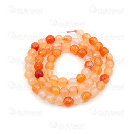 1112-0811-F-6mm - Natural Semi Precious Stone Bead Faceted Carnelian Round 6mm 0.8mm Hole 15.5" String 1112-0811-F-6mm,cornaline,montreal, quebec, canada, beads, wholesale