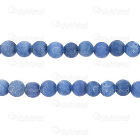 1112-0831-M-8mm - Natural Semi Precious Stone Bead Agate Blue Matt Dyed Round 8mm 0.8mm Hole 15.5" String 1112-0831-M-8mm,montreal, quebec, canada, beads, wholesale