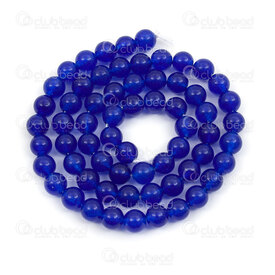 1112-0835-2-6mm - Reconstructed Semi Precious Stone Bead Malaysian Jade Blue Round 6mm 0.8mm Hole 15in String 1112-0835-2-6mm,Mala,montreal, quebec, canada, beads, wholesale