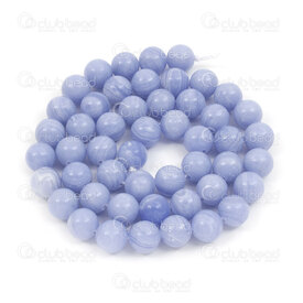 1112-0836-8mm - Reconstructed Semi Precious Stone Bead Blue Lace Agate Dyed Round 8mm 0.8mm Hole 15.5" String 1112-0836-8mm,Beads,Stones,dent,montreal, quebec, canada, beads, wholesale