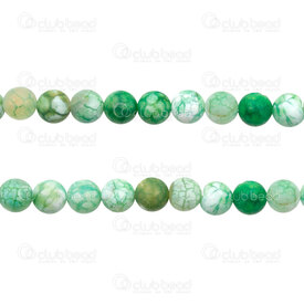 1112-0840-8mm - Natural Semi Precious Stone Bead Cracked Agate Green Dyed Round 8mm 0.8mm Hole 15.5" String 1112-0840-8mm,Beads,Stones,montreal, quebec, canada, beads, wholesale