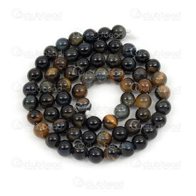 1112-0846-6mm - Natural Semi-Precious Stone Bead Prestige Tiger Eye Round 6mm Tiger Eye Blue-Yellow 0.8mm Hole 15in String (app64pcs) Brazil 1112-0846-6mm,Beads,Stones,Semi-precious,Bead,Prestige,Natural,Natural Semi-Precious Stone,6mm,Round,Round,Mix,Blue-Yellow,0.8mm Hole,Brazil,montreal, quebec, canada, beads, wholesale