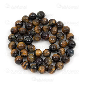 1112-0846-8mm - Natural Semi Precious Stone Bead Tiger Eye Blue-Yellow Round 8mm 0.8mm Hole 15.5'' String 1112-0846-8mm,Beads,montreal, quebec, canada, beads, wholesale