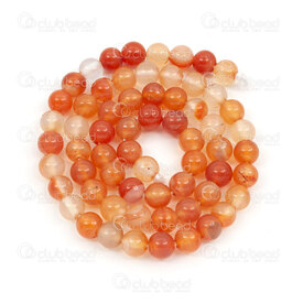 1112-0847-6mm - Natural Semi Precious Stone Bead Agate Red Round 6mm 0.8mm Hole 15in String 1112-0847-6mm,agate rouge 8mm,montreal, quebec, canada, beads, wholesale