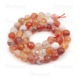 1112-0847-F-8mm - Natural Semi Precious Stone Bead Faceted Cracked Red Agate Dyed Round 8mm 0.8mm Hole 15in String 1112-0847-F-8mm,agate rouge 8mm,montreal, quebec, canada, beads, wholesale
