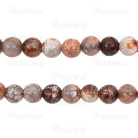 1112-0859-10mm - Natural Semi Precious Stone Bead Cracked Agate Beige-Brown Round 10mm 1mm Hole 15.5" String 1112-0859-10mm,1112-0,montreal, quebec, canada, beads, wholesale
