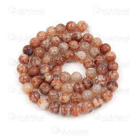 1112-0859-6mm - Natural Semi Precious Stone Bead Cracked Agate Beige-Brown Round 6mm 0.8mm Hole 15.5" String 1112-0859-6mm,Beads,Stones,Semi-precious,montreal, quebec, canada, beads, wholesale