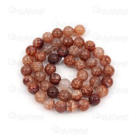 1112-0859-8mm - Natural Semi Precious Stone Bead Cracked Agate Beige-Brown Round 8mm 0.8mm Hole 15.5" String 1112-0859-8mm,1112-0,montreal, quebec, canada, beads, wholesale