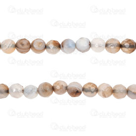 1112-0860-F-8mm - Natural Semi Precious Stone Bead Faceted Cracked Fire Agate White-Grey Round 8mm 0.8mm Hole 15.5" String 1112-0860-F-8mm,Beads,montreal, quebec, canada, beads, wholesale