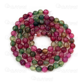 1112-0869-2-4mm - Bille de Pierre Fine Naturelle Agate Craquele Mix Rond 4mm Trou 0.5mm Corde de 15po 1112-0869-2-4mm, Natural Semi Precious Stone Bead Cracked Agate,montreal, quebec, canada, beads, wholesale