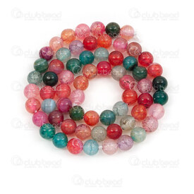 1112-0869-2-6mm - Bille de Pierre Fine Naturelle Agate Craquele Mix Rond 6mm Trou 0.8mm Corde de 15po 1112-0869-2-6mm,agate,montreal, quebec, canada, beads, wholesale