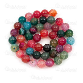1112-0869-2-8mm - Bille de Pierre Fine Naturelle Agate Craquele Mix Rond 8mm Trou 0.8mm Corde de 15po 1112-0869-2-8mm, Natural Semi Precious Stone Bead Cracked Agate,montreal, quebec, canada, beads, wholesale