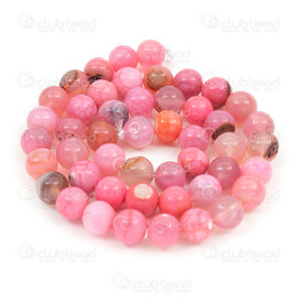 1112-0871-8mm - Natural Semi Precious Stone Bead Agate Dark Fushia-Pink Dyed Round 8mm 0.8mm Hole 15in String 1112-0871-8mm,fushia,montreal, quebec, canada, beads, wholesale