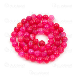 1112-0880-6mm - Bille de Pierre Fine Naturelle Agate de Feu Craquelé Rose Vif Teint Rond 6mm Trou 0.8mm Corde de 15po 1112-0880-6mm,Agate rose craquele,montreal, quebec, canada, beads, wholesale