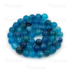1112-0884-8mm - Bille de Pierre Fine Naturelle Agate de Feu Craquelé Bleu-Vert Sarcelle Teint Rond 8mm Trou 0.8mm Corde de 15po 1112-0884-8mm,Agate de feu bleu,montreal, quebec, canada, beads, wholesale