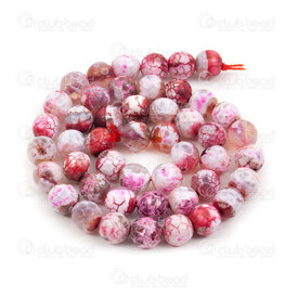 1112-0886-8mm - Natural Semi Precious Stone Bead Faceted Cracked Fire Agate Light Pink-White Dyed Round 8mm 0.8mm Hole 15in String 1112-0886-8mm,Light pink bead 6,montreal, quebec, canada, beads, wholesale
