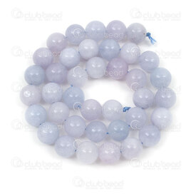 1112-0887-10mm - Bille de Pierre Fine Naturelle Agate Bleu Lavende Teint Rond 10mm Trou 1mm Corde de 15po 1112-0887-10mm,Gamme régulière,montreal, quebec, canada, beads, wholesale
