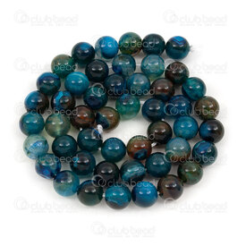 1112-0889-8mm - Natural Semi Precious Stone Bead Cracked Fire Agate Blue-Brown Earth Round 8mm 0.8mm Hole 15.5" String 1112-0889-8mm,montreal, quebec, canada, beads, wholesale