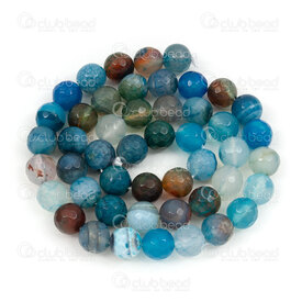 1112-0889-F-8mm - Bille de Pierre Fine Naturelle Facetté Agate de Feu Craquelé Bleu-Brun Terre Rond 8mm Trou 0.8mm Corde de 15po 1112-0889-F-8mm,Feu rond,montreal, quebec, canada, beads, wholesale