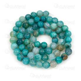 1112-0891-6mm - Natural Semi Precious Stone Bead Agate White-Turquoise Opaque Round 6mm 0.8mm Hole 15.5" String 1112-0891-6mm,1112-0,montreal, quebec, canada, beads, wholesale
