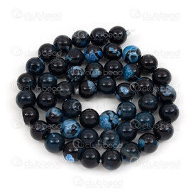 1112-0892-8mm - Semi Precious Stone Bead Round 8mm Stripped Fire Agate Blue-Grey 1mm hole 15.5'' String 1112-0892-8mm,Beads,Stones,Semi-precious,montreal, quebec, canada, beads, wholesale