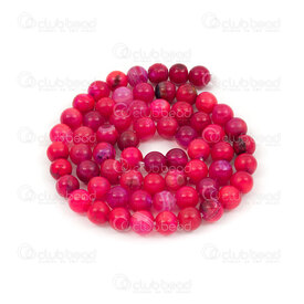 1112-0898-6mm - Natural Semi Precious Stone Bead Cracked Fire Agate Fushia Dyed Round 6mm 0.8mm Hole 15.5'' String 1112-0898-6mm,Beads,montreal, quebec, canada, beads, wholesale