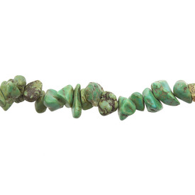 1112-0906-CHIPS - Semi-precious Stone Bead Chip Stabilized Green Turquoise 16'' String 1112-0906-CHIPS,montreal, quebec, canada, beads, wholesale