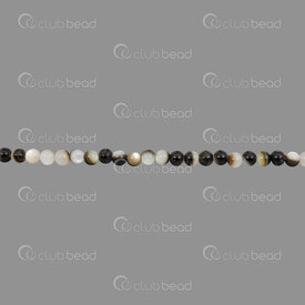 1112-09118-BLK-4mm - Bille de Nacre de Perle Noir Rond Calibré 4mm Trou 0.5mm Corde de 15.5 Pouces 1112-09118-BLK-4mm,Billes,Pierres,montreal, quebec, canada, beads, wholesale
