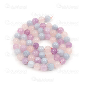 1112-0919-6mm - Natural Semi Precious Stone Bead Prestige Combination Amethyst, Aquamarine and Malasian Pink Quartz Round 6mm 0.8mm Hole 15.5" String 1112-0919-6mm,Beads,Stones,Semi-precious,montreal, quebec, canada, beads, wholesale