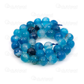 1112-0921-F-10mm - Natural Semi Precious Stone Bead Faceted Agate Royal Blue Dyed Round 10mm 1mm Hole 15.5" String 1112-0921-F-10mm,Beads,Stones,Semi-precious,montreal, quebec, canada, beads, wholesale